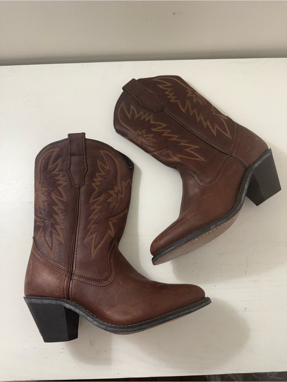MATERSON RB7467 WOMENS COWBOY BOOTS BROWN LEATHER Size 7M